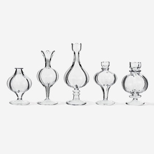 Small Vintage Style Glass Bud Vase Classic round Terrarium with Ribbed Line Mini Hotel & Wedding Home Decor