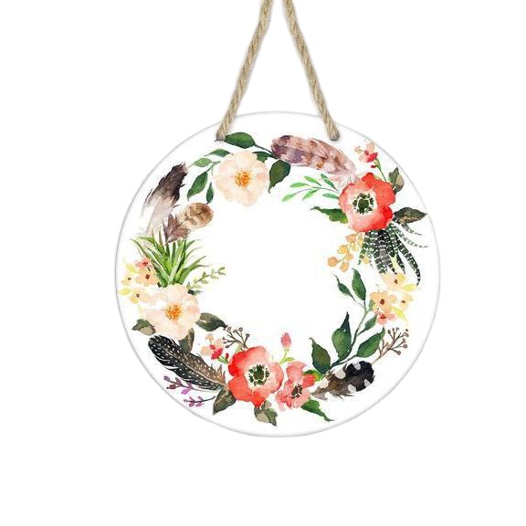 new product transfer printing Factory price 5mm MDF Round Shape Sublimation Wooden Door Hanger decorations for home