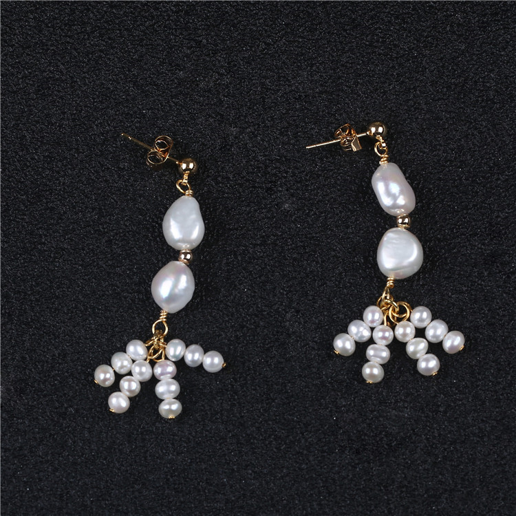 Модные женские серьги keshi pearl + 3-4 мм