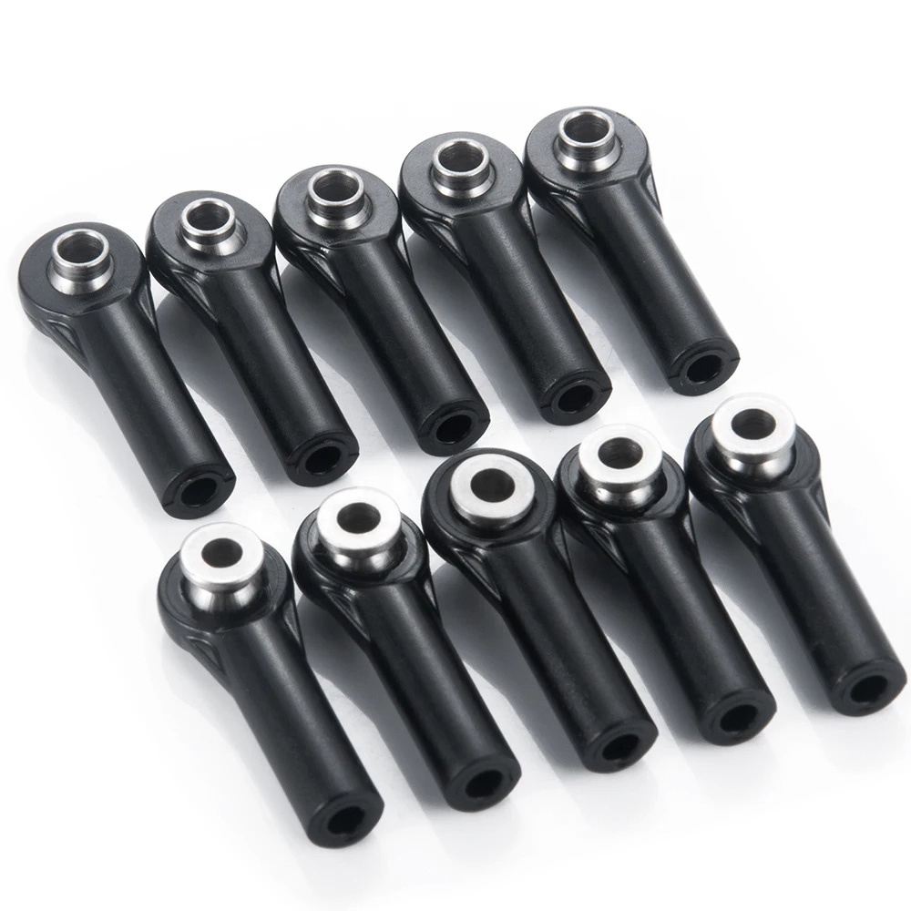 10pcs M3 Metal Tie Rod End with Plastic Joint Ball Head for Axial SCX10 90046 D90 1/10 Unisex RC Car Parts