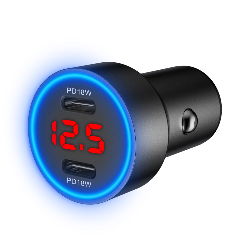 IBD amazons best selling products metal small usb car charger 3.1 36w usb car charger dual port pd volt