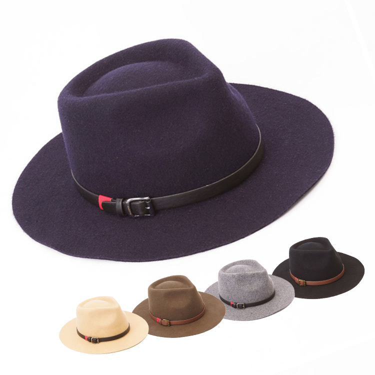 Suppliers Wool Ribbon Leather Band Wide Brim Fedora Hats For Men
