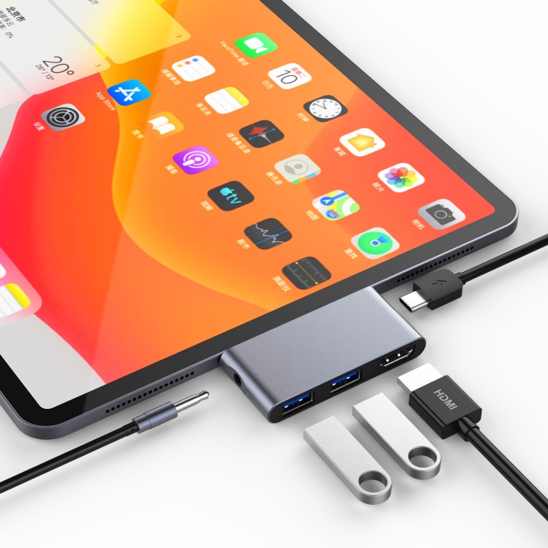 Телефонный концентратор Colorii S8 Pro USB C с HDMI PD3.0 USB A 3,5 мм, разъем для наушников, концентратор для iPad Pro, iPad Air и смартфонов