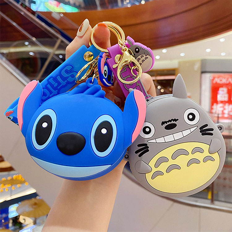 Shiny cartoon coin purse with Wristband;most popular portable bag for kids;monedero con cremallera de silicona