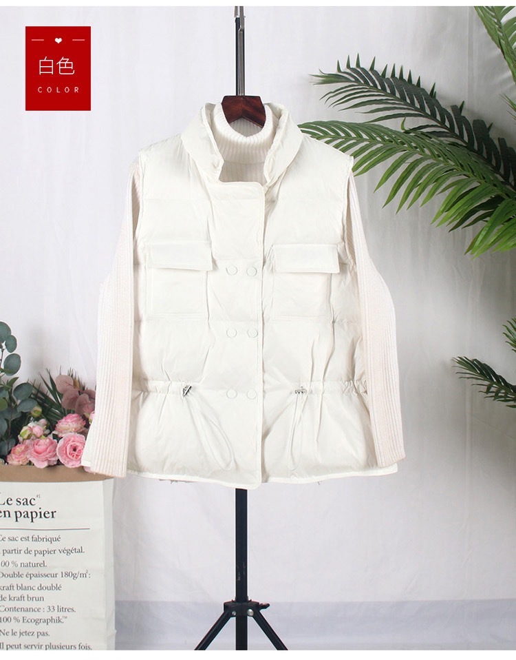 New arrival Winter Down Vest Women Short Vest Windbreaker Lightweight Body Warmer Waistcoat Female Duck Down Coat