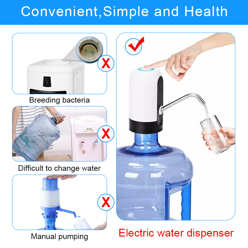 Electric Portable Pump USB Rechargeable Dispensador De Agua Mini Automatic Water Dispenser Pump