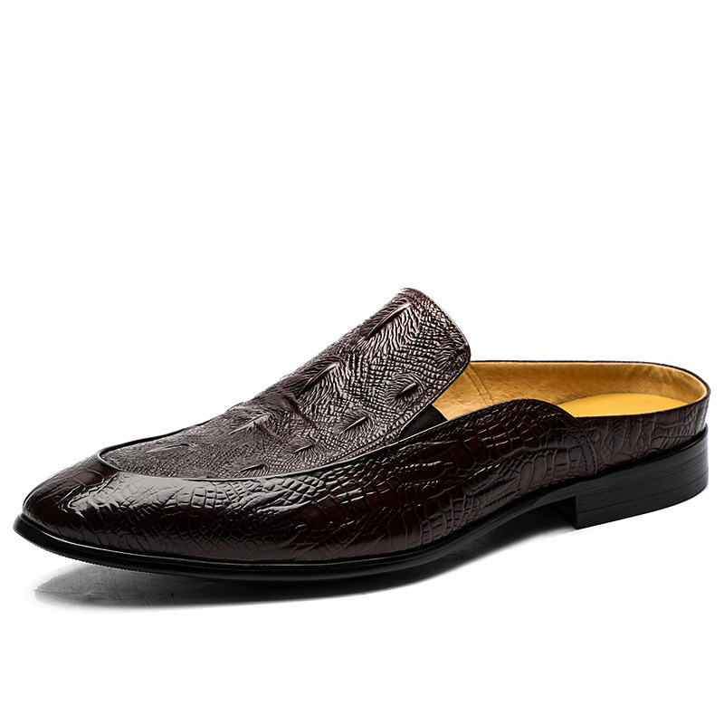 CLASSIC 2021 Outdoor Half Shoes for men Summer Genuine Leather Heelless Lazybones' Shoe