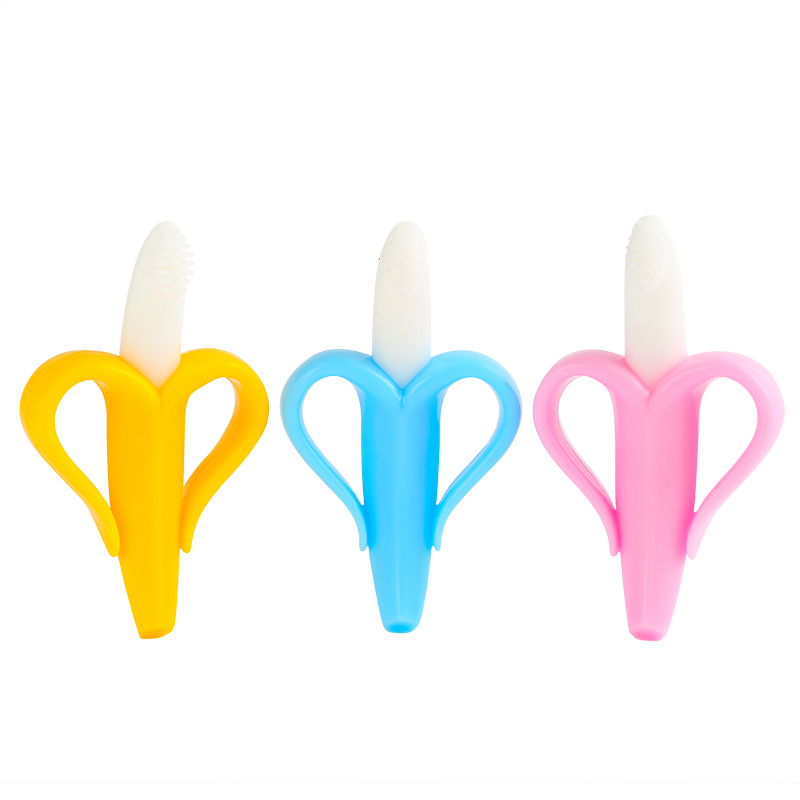 Baby Silicone Teether Banana Gum Molar Stick Baby Deciduous Teeth Silicone Toothbrush