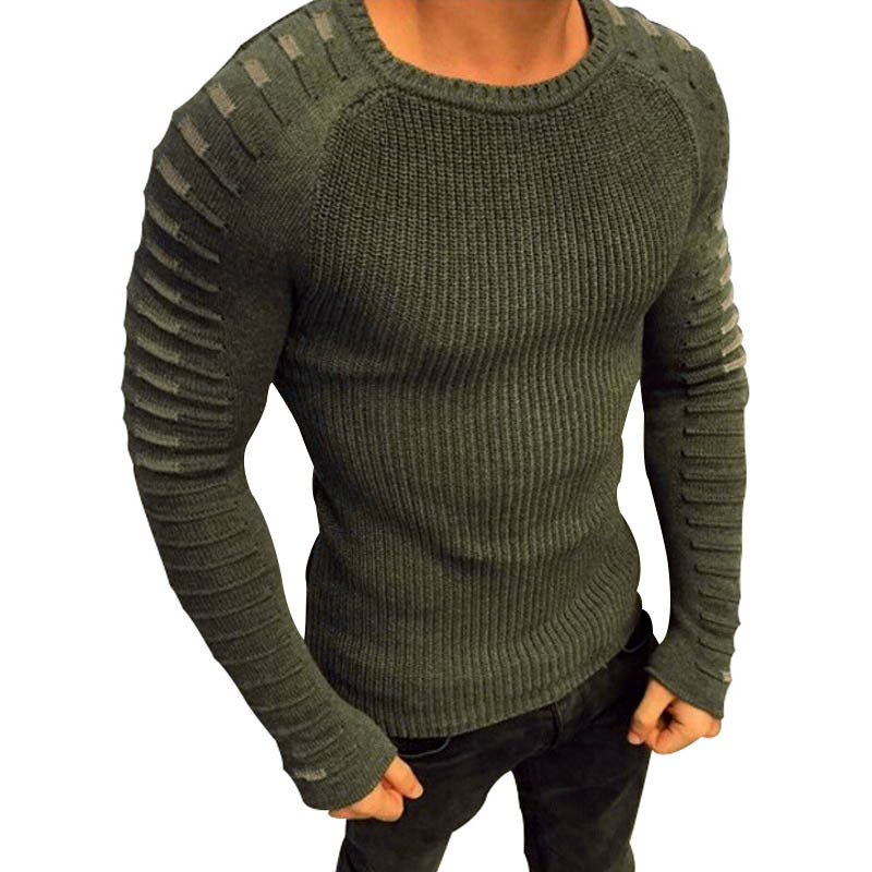 Autumn Winter Sweater Men 2021 New Arrival Casual Pullover Men Long Sleeve O-Neck Patchwork Knitted Men Sweaters Streetwear