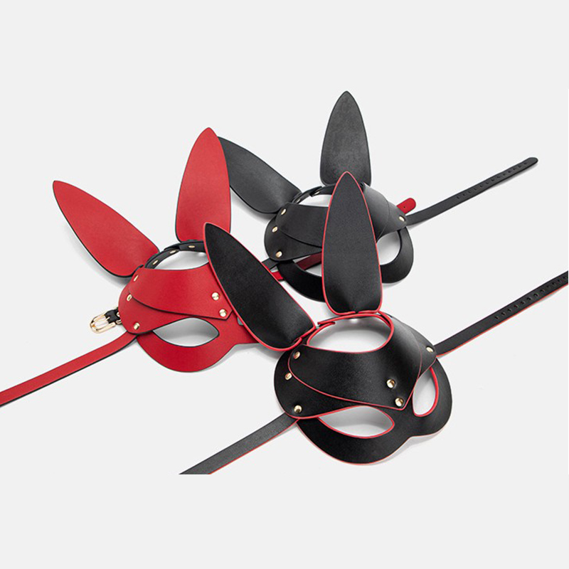 Female sense eye mask adult role playing bunny girl leather mask cos stage party nightclub fun mask