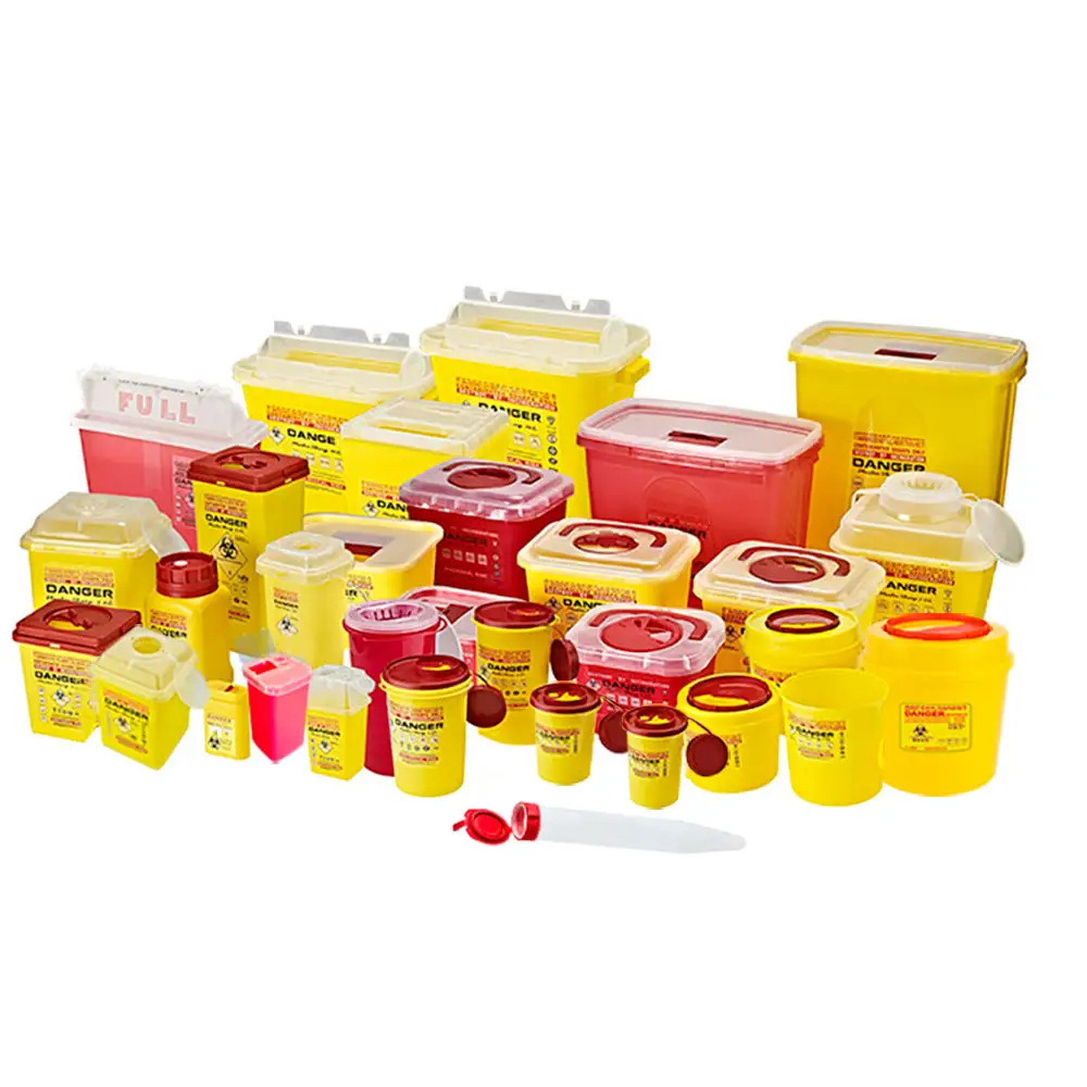 High Quality Yellow Medical safety  Disposable Plastic Sharp Container For Chemo Waste