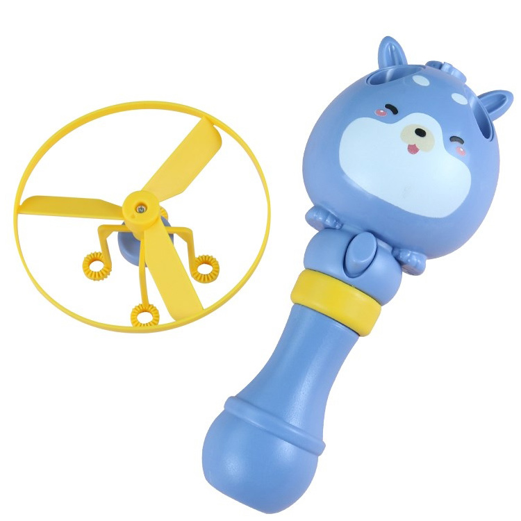 Children Summer Outdoor Bubble Stick Toys Cute Animal Bubbles Blower Flying Bamboo Dragonfly Bubble Machine