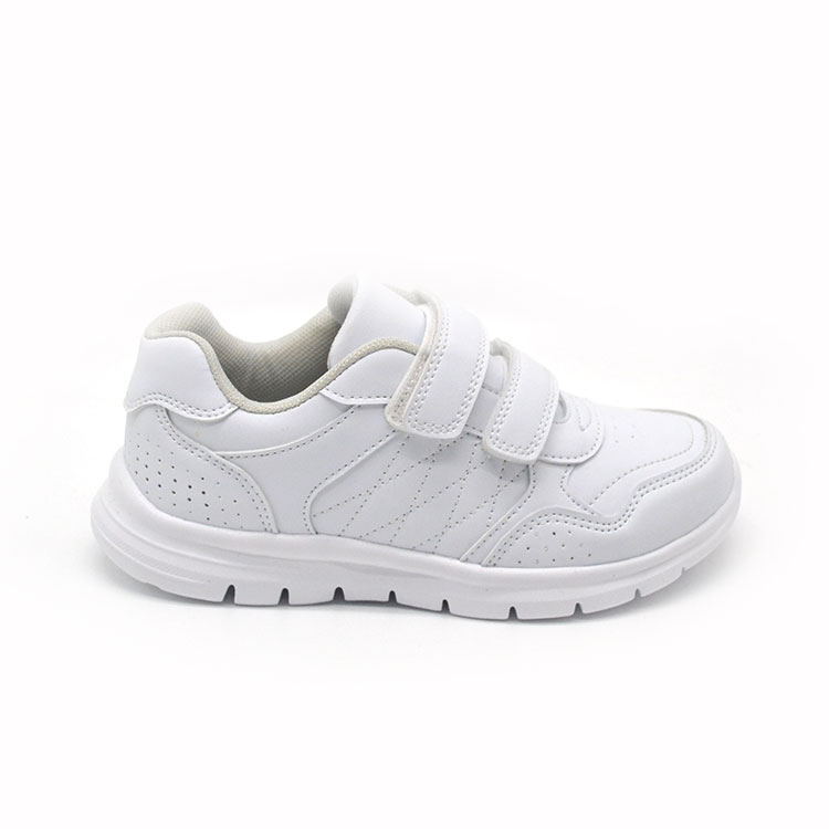 Justgood Kids Boys Girls Unisex Sports Shoes Children All White Sneakers