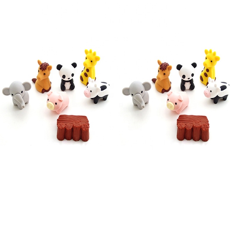 School Eraser Cute Animal Erasable Pen Kawaii Stationery Non Toxic Novelty Eraser Toys Best for Kids Fun Games and Collection