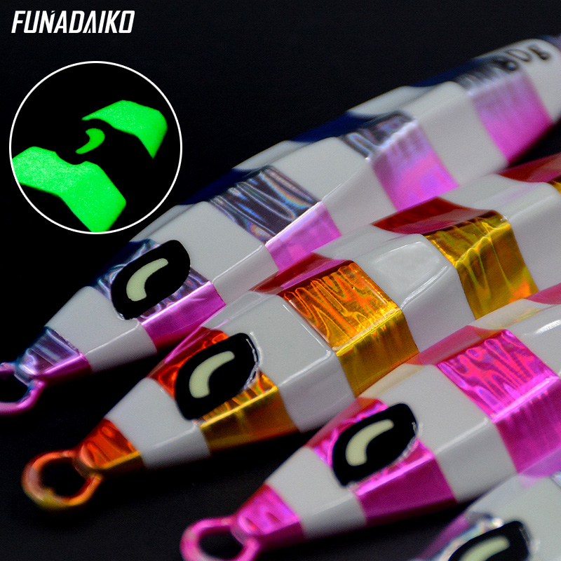 Высококачественная Вертикальная рыболовная приманка Funadaiko с ножом для медленного падения, приманки для рыбной ловли, приманки 60 г для морской воды, металлический джиг с медленным шагом