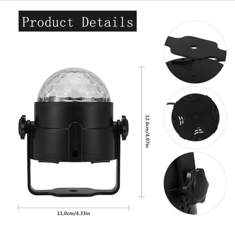 RGB disco strobe light LED stage lamp party crystal magic ball light with remote control