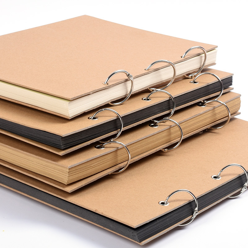 Wholesale custom printed oem spiral note book handmade kraft paper cover notebook