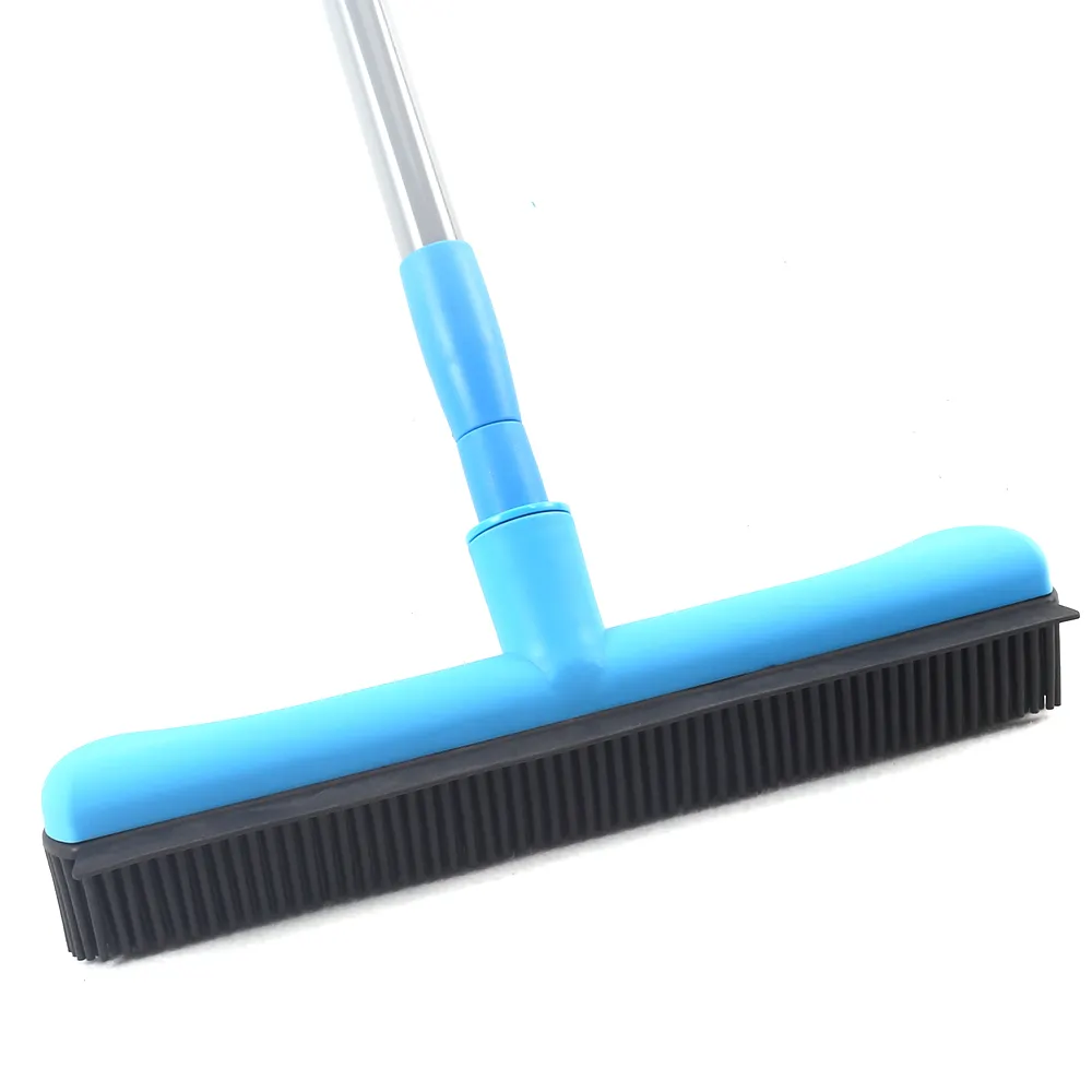 Broom Sweeper Pet Hair Removal Carpet Rake Floor Brush Rubber Broom Sweeper With Squeegee Fur