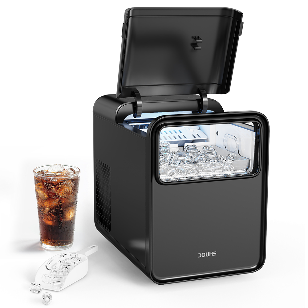 Douhe Source Factory 2024 New Electric Ice Maker Machine High Quality 220V Compressor One-Click Operation Plastic Home Use