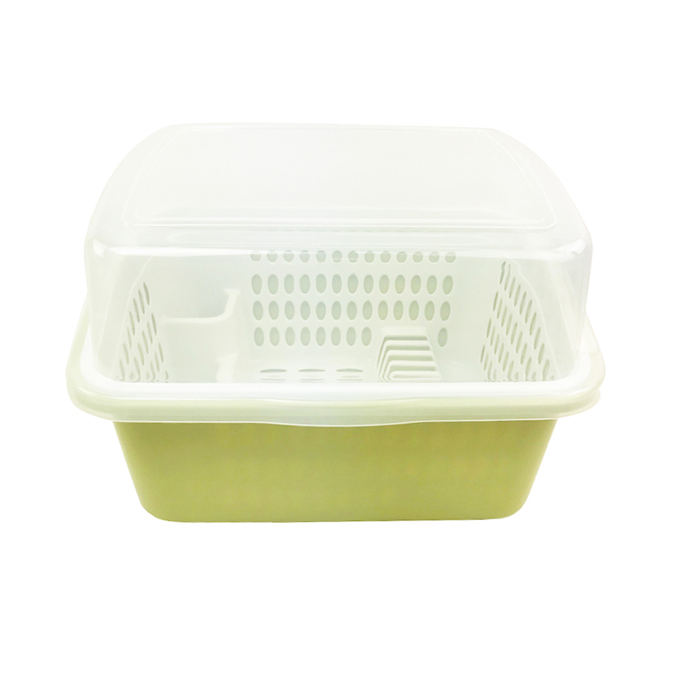 Household Kitchen plastic dish drying rack with cover