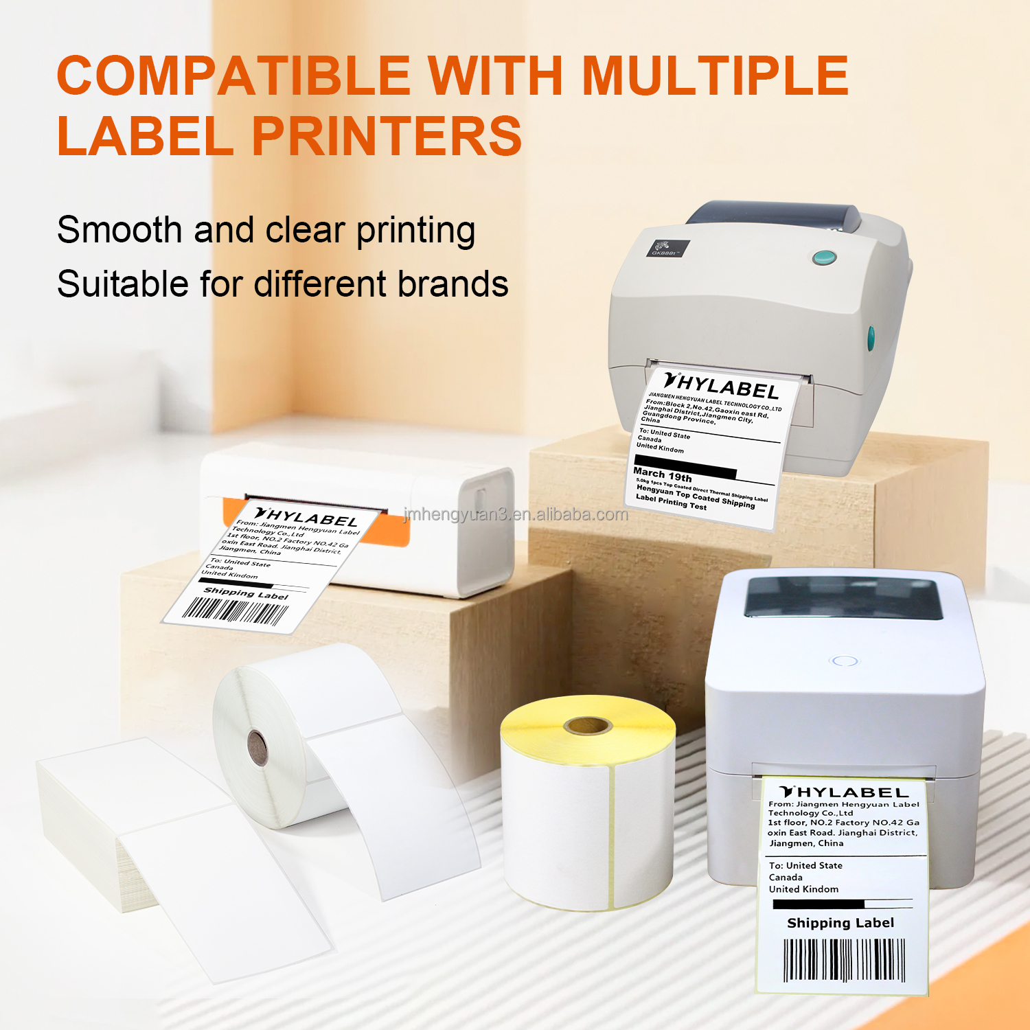 4x6 Inch 102mmx152mm Fanfold Direct Thermal Label Self Adhesive Paper Waybill Address Thermal Sticker Thermal Shipping 4x6 Label