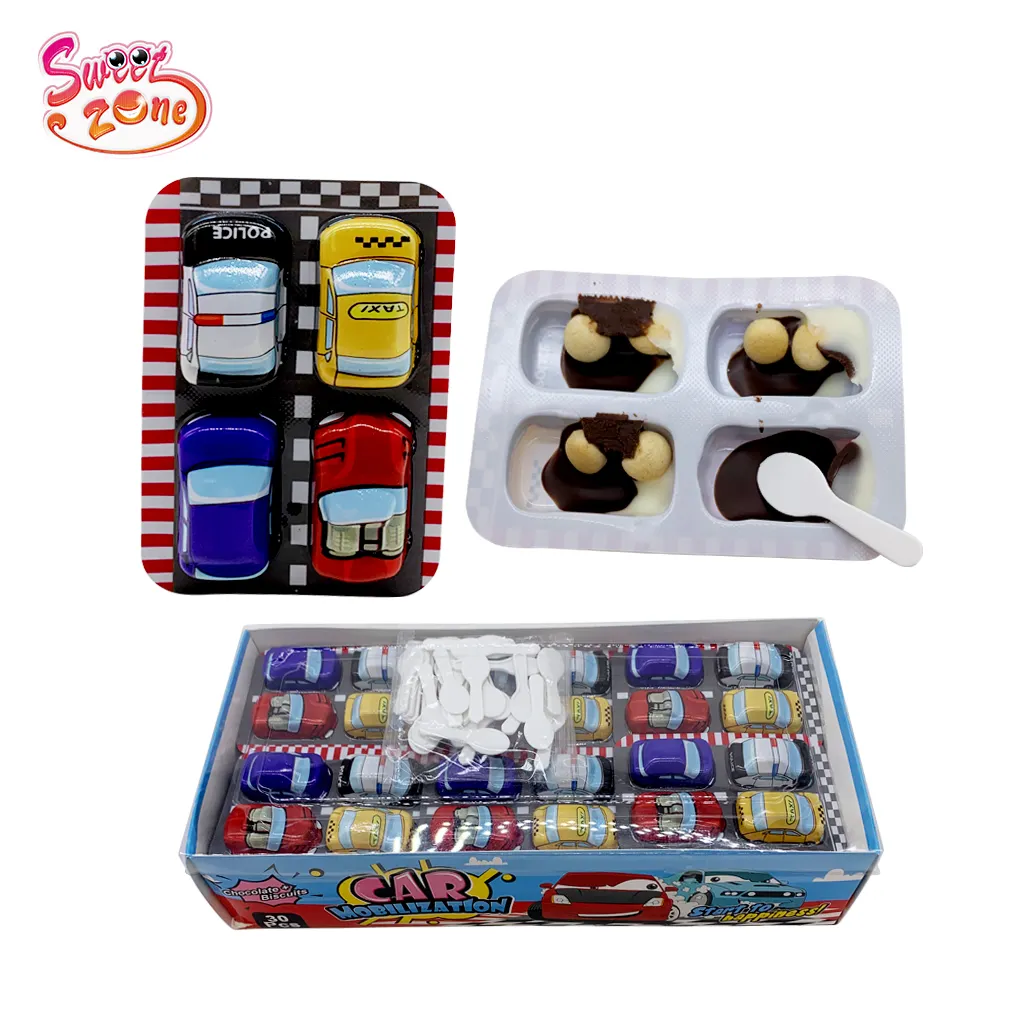 4 In 1 Car Shape Chocolate With Biscuit