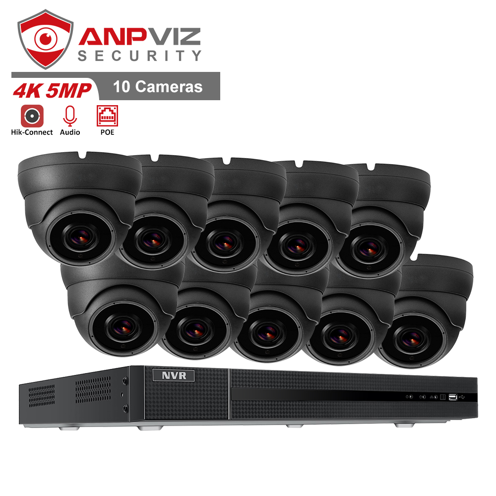 Система видеонаблюдения Anpviz, 16 каналов, 4K, HD, NVR, 5 МП, POE IP-камера, объектив 2,8-12 мм, P2P, Onvif, H.265