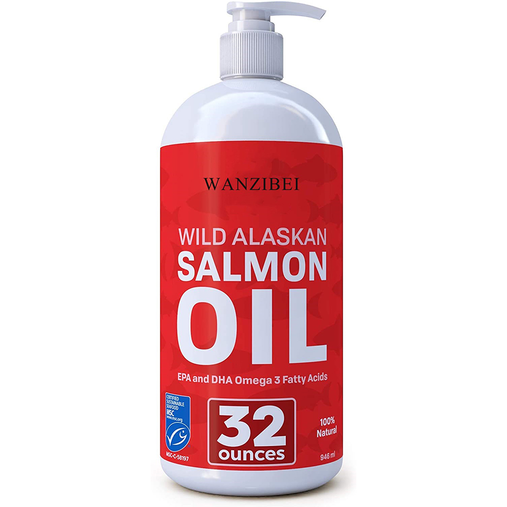 WANZIBEI Pure Wild Alaskan Salmon Oil for Dogs & Cats - Supports Joint Function, Immune & Heart Health 10oz, 16oz, 32oz in stock