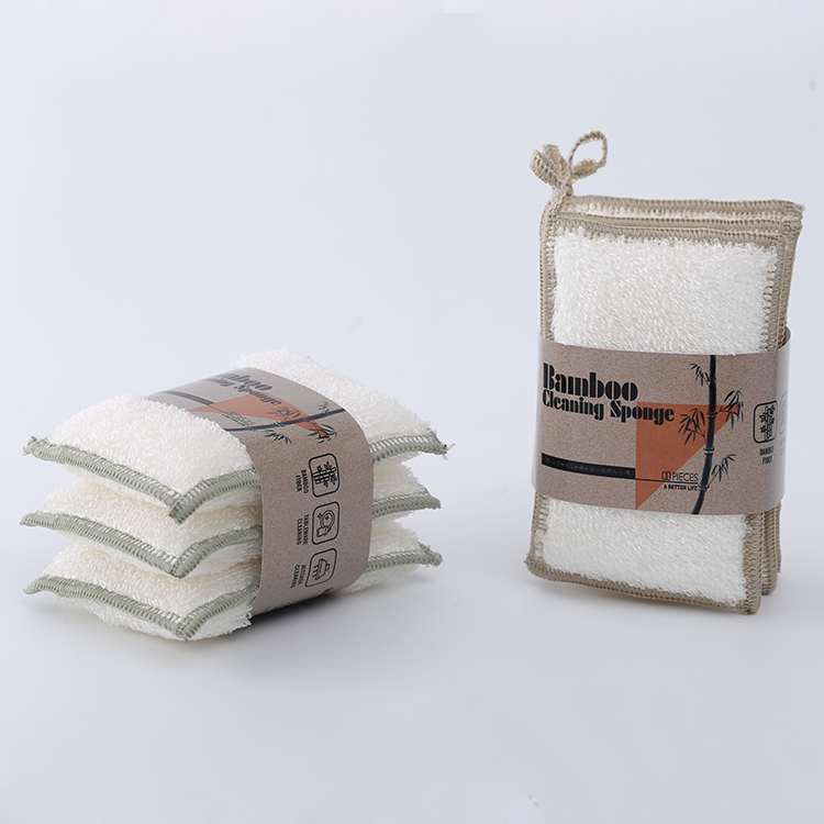 Amazon Hot Sell Kitchen Dishes Washing Sponge Bamboo Cleaning Sponge Dish Washing Sponge Scrubber