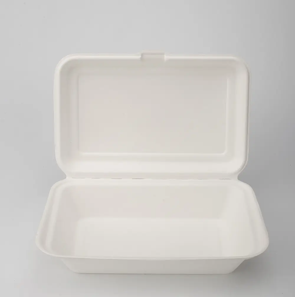 100% Eco Friendly Biodegradable Compostable Sugarcane Bagasse Box Disposable Rectangle Fast Food Box Tableware Lunch Box