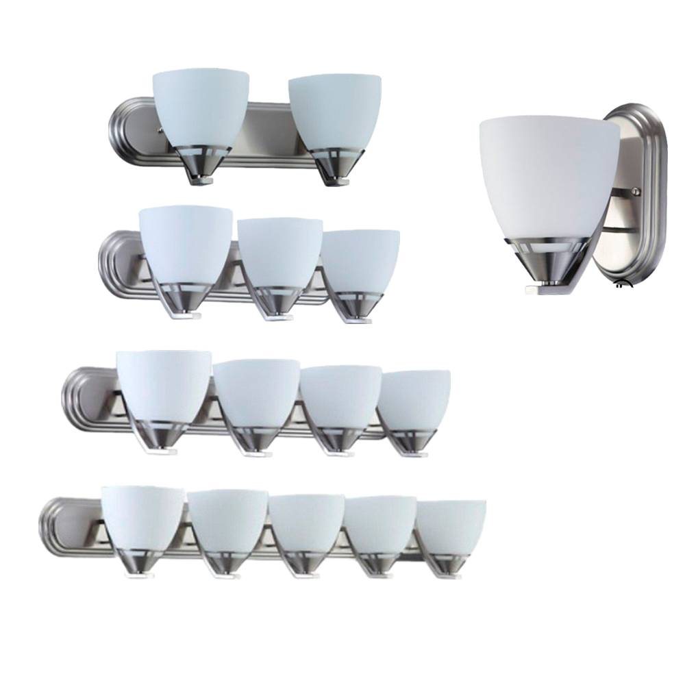 1/2/3/4/5 лампы опаловое стекло Матовый никель 1/2/3/4 * GU24 13W/LED 3W * 1pc / 10/15/20/25W туалетный свет с ETL UL перечисленный