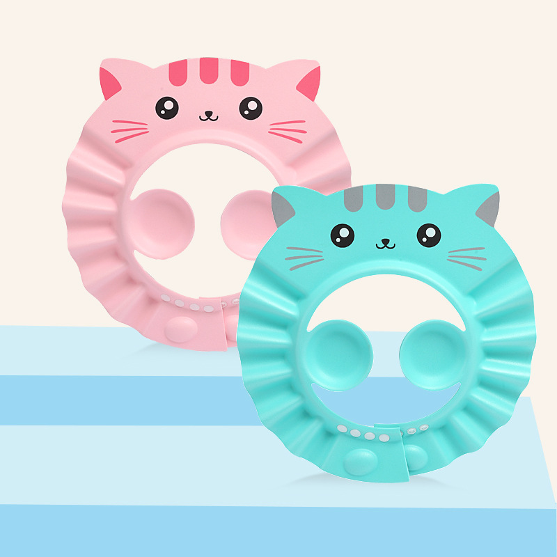 Лидер продаж на Amazon, шапочка для шампуня kitty, защита для ушей, шапочка для душа, Детские шапочки