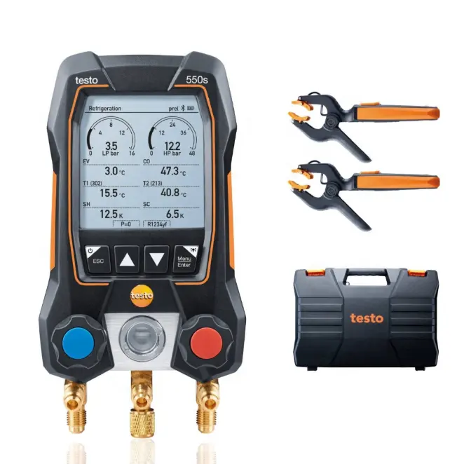 Оригинальный цифровой манометр Testo 550S 557S с зажимом Testo 115i, термометр, тестовые датчики давления