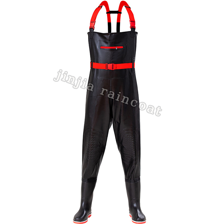 Wholesale Fishing Waterproof strong durable reusable overalls boots thick PVC steel soled boots Chest Waders