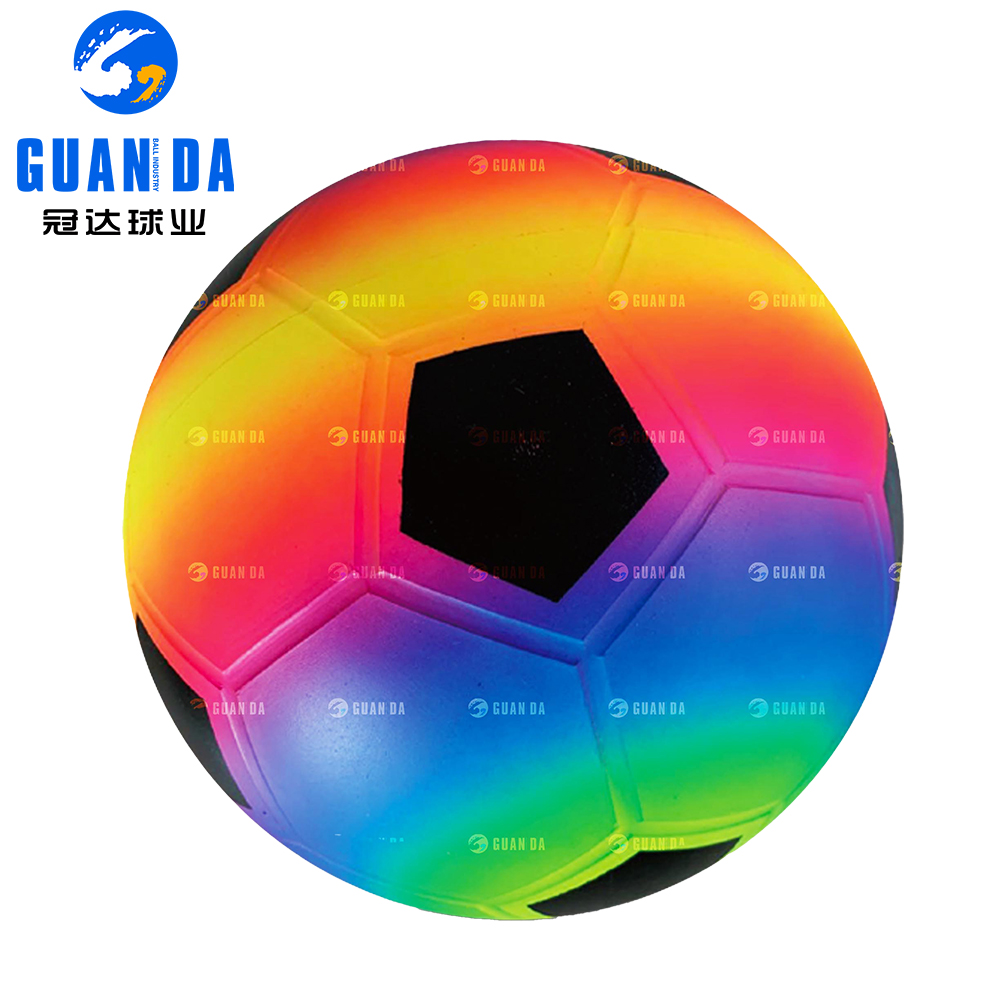 8.5 Inch PVC Inflatable Rainbow Playground Balls For Kids