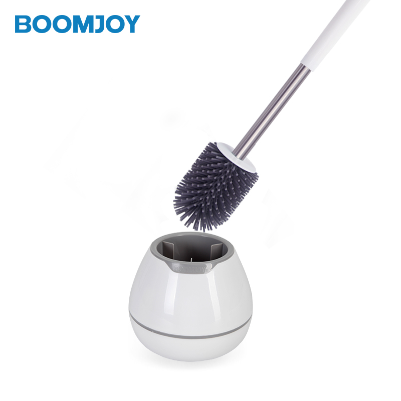 Высококачественная мягкая резиновая щетка для унитаза Boomjoy B5 из силикона с держателем