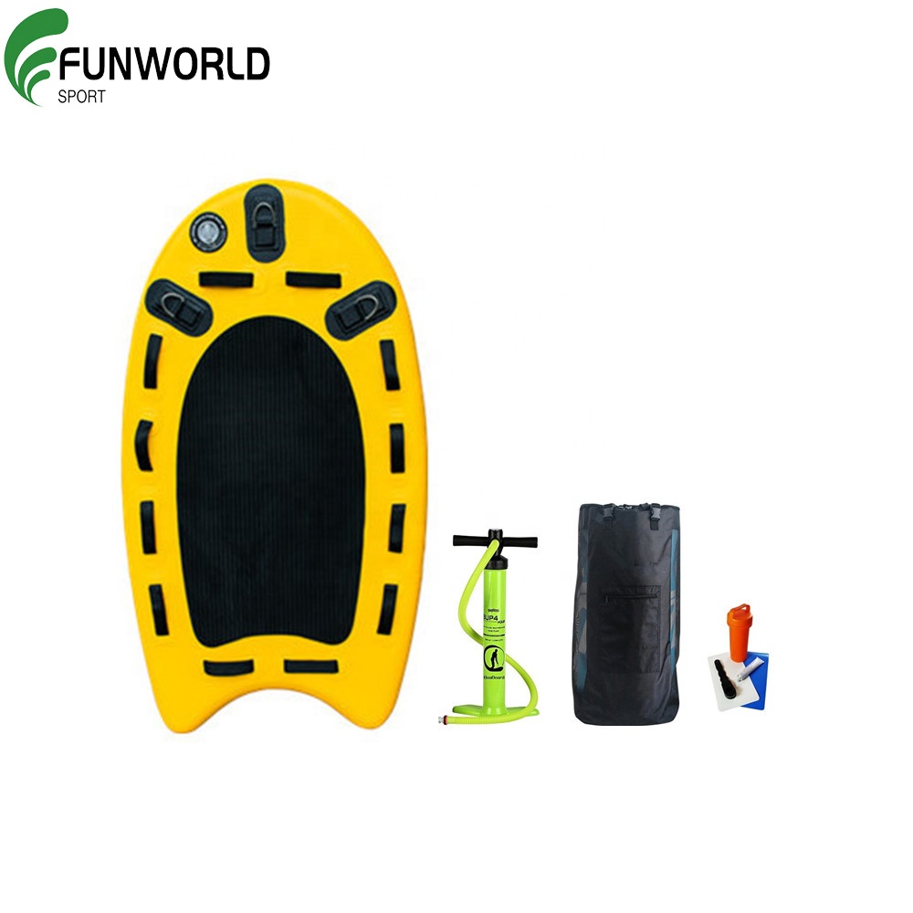 Funworld легкая ткань со спуском петель надувная маленькая короткая спасательная плоские сани для гидроциклов