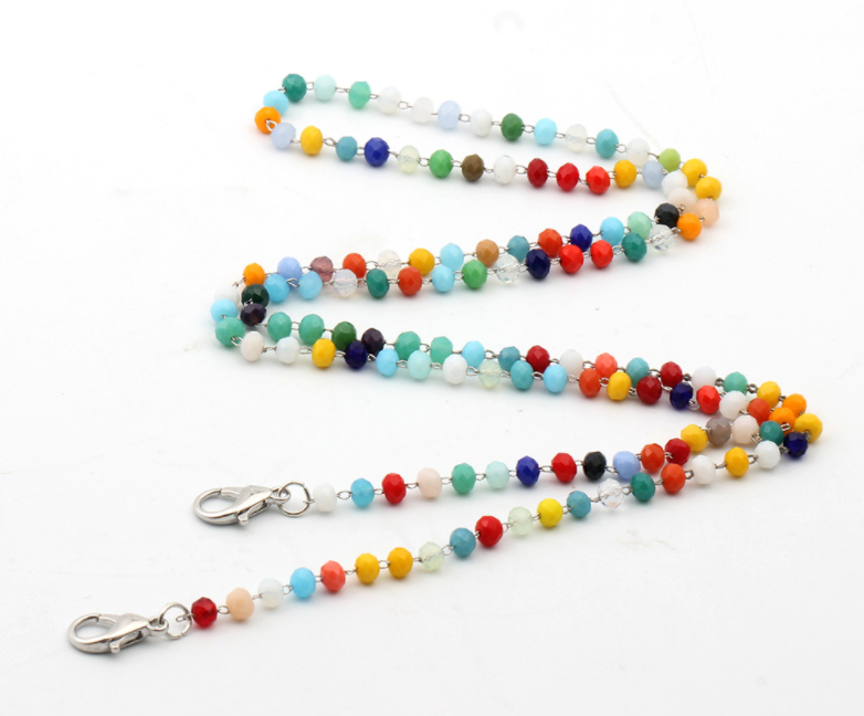 Wholesale Adjustable Lanyard Small Beads Neck Strap Face Masking Lanyard