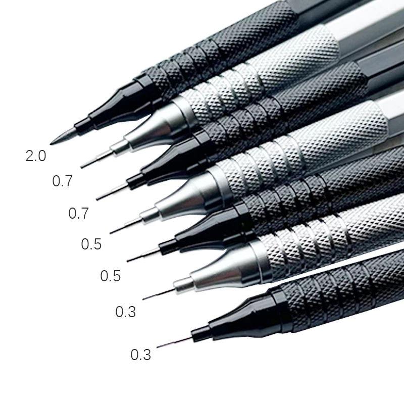 Spot Wholesale Multifunctional Metal Pencil 0.3/0.5/0.7/2.0mm Hexagonal Metal Automatic Pencil