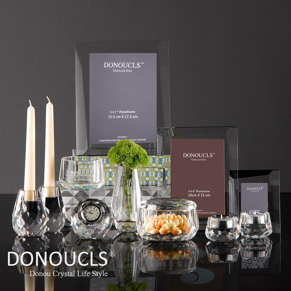 Высокое качество Donoucls 2,4 "x 4,8" оптовая продажа в наличии Заказной Мини цветок бутон K9 хрустальная ваза для дома или свадьбы украшения