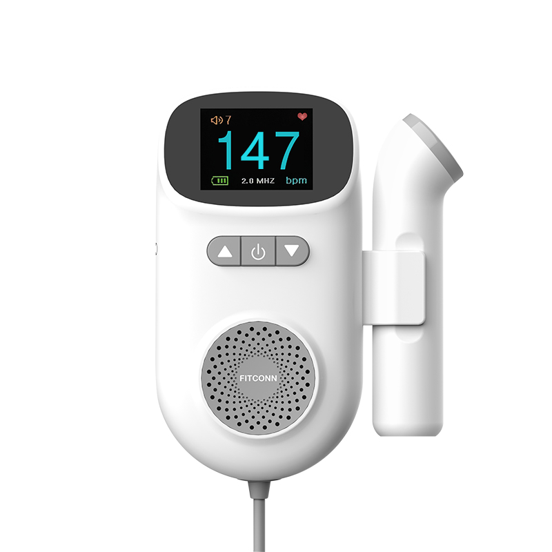 Pocket Doppler Fetal Baby Heart Monitor 510K CE Fitconn at home baby heartbeat doppler fetal with wave form