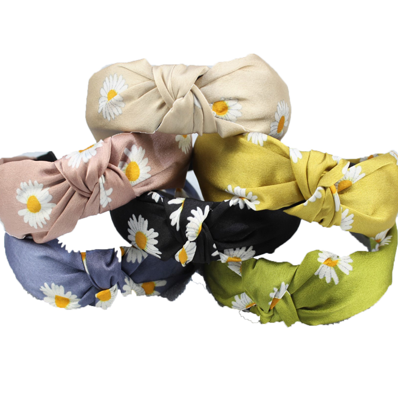 New fashion fashion silk country style chrysanthemum printing small fresh women hair band