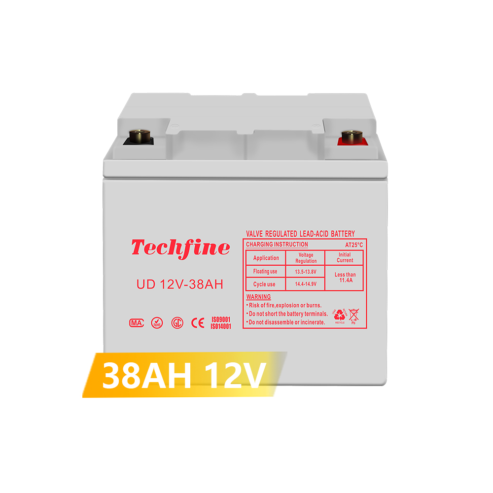 Techfine 12V 38AH Rechargable Lead Acid Battery Gel Solar Batteries