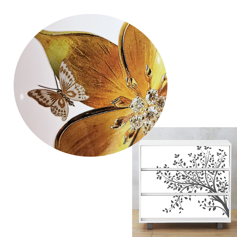 Hot Fashion Customized Water Transfer Decal 50*70cm Strong Adhesive Tearproof Water Transfer Label Printing for Wooden Furniture