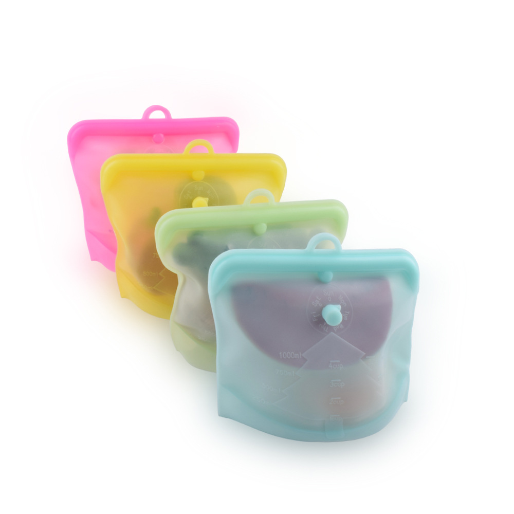 New Type Freezer Bags Self-seal Vacuum Food Grade Reusable Silicon Food Storage Bag for Kitchen Silicone Bag