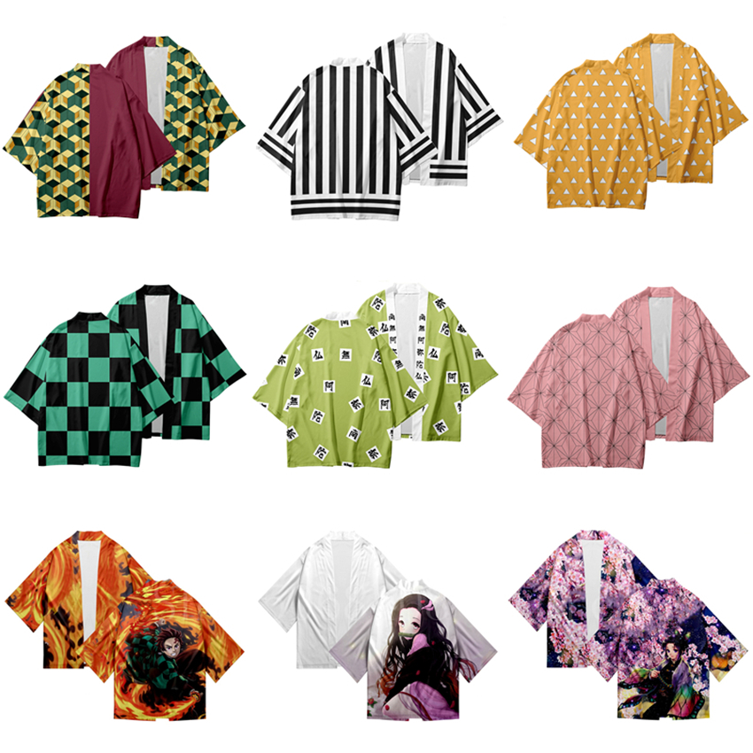 2021 Demon Slayer Kimetsu no Yaiba Japanese Kimono Haori Yukata Boys Girl Streetwear Children Clothes ecoparty