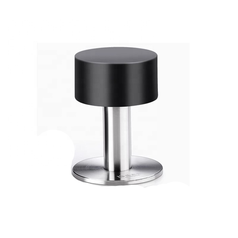 Rubber Black Door Stopper Wall Type Mounted Stainless Steel Heavy Duty Safety Rubber Door Stopper
