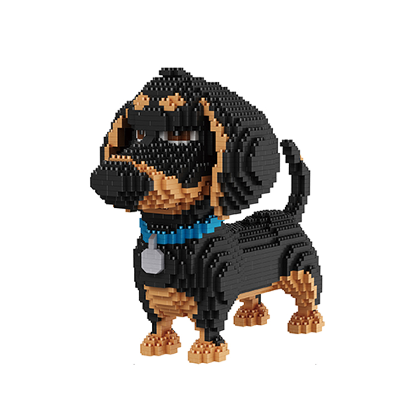 2100 шт черный собака животное 3D модель DIY Мини создания небольших Блоки Игрушки Подарки Модель