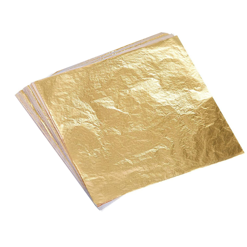 5.5 by 5.5 Inches Imitation Gold Leaf for Arts and Gilding Crafting