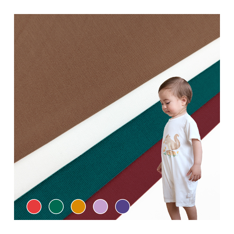Pure Color Bamboo Fabric By Roll, Breathable Bamboo Knit Single Jersey Fabrics For Clothing/